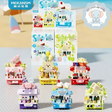 Combo 6 Hộp Đồ Chơi Lắp Ghép Mini - Đồ Chơi Ngôi Nhà - Cửa Hàng - Xe Đẩy, Đồ Chơi Cho Bé