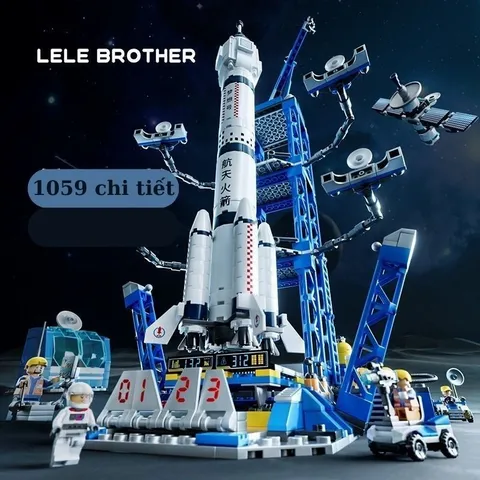 Đồ chơi lắp ghép tên lửa vũ trụ 107 chi tiết sáng tạo cho bé, chất liệu nhựa ABS cao cấp l Đức Lâm