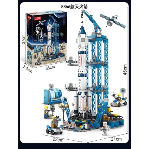 Đồ chơi lắp ghép tên lửa vũ trụ 107 chi tiết sáng tạo cho bé, chất liệu nhựa ABS cao cấp l Đức Lâm
