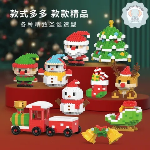 Mô Hình Lắp Ráp 3D Mini Ông Già Noel Đáng Yêu Cho Bé, Đồ Chơi Lắp Ghép Dễ Thương