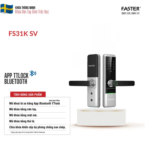 Khóa vân tay Cao cấp Faster FS31K SV 