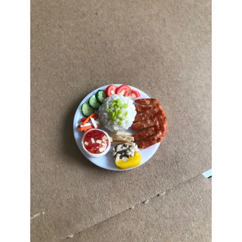 cơm tấm mini bằng đất sét