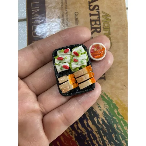 mô hình dĩa bánh hỏi heo quay mini bằng đất sét