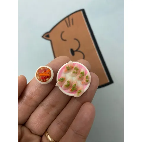 mô hình dĩa bánh bột lọc mini bằng đất sét