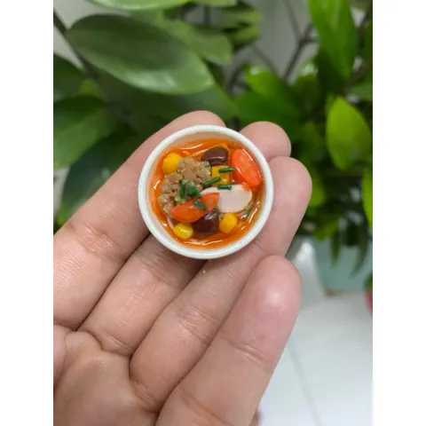 tô bún riêu mini bằng đất sét
