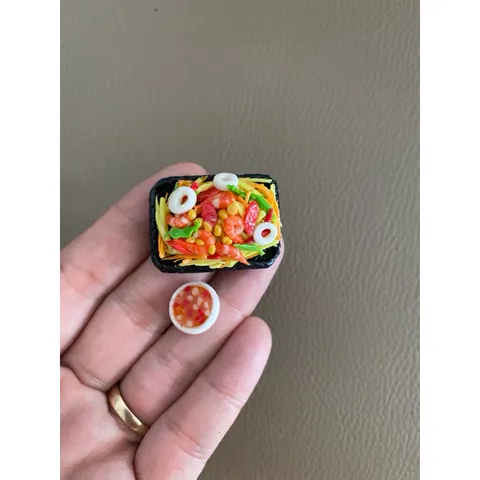 mô hình dĩa gỏi mini bằng đất sét