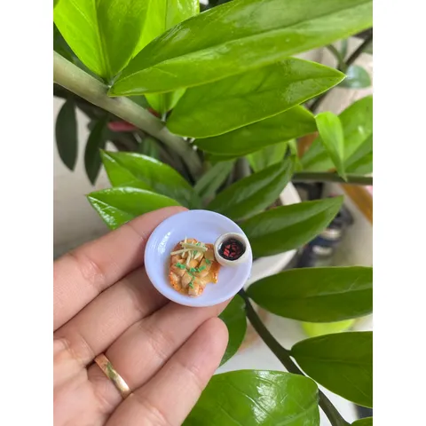 mô hình dĩa bột chiên mini bằng đất sét