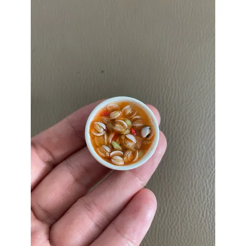 mô hình tô nghêu hấp thái mini bằng đất sét