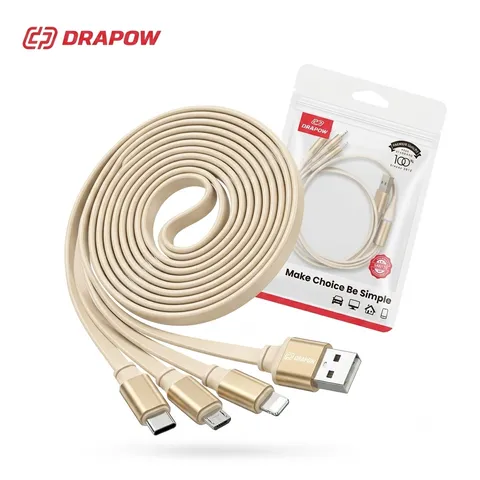 Dây cáp sạc 3 đầu DRAPOW CZ33 (L + C + M), sạc được iPhone 17 (P137357)