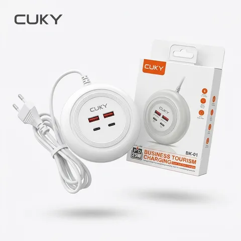 Ổ cắm sạc đa năng 4 cổng 2A + 2C CUKY / Original - giao random chân cắm, màu, logo (P136734)