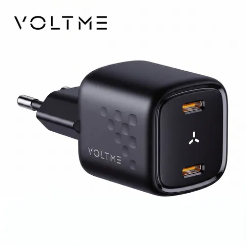 Củ sạc nhanh 30W VOLTME 2 cổng C+C (chân tròn) Revo 30 Duo (30W Dual-Port GaN Tech) (P135904)