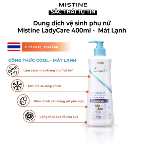￼Dung Dịch Vệ Sinh Phụ Nữ Mistine Lady Care Thái Lan, Cân Bằng pH, Làm Sạch, Khử Mùi - 400ml (P134719)