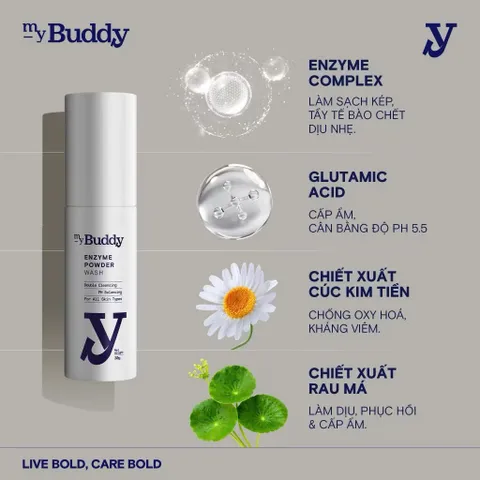 Bột Rửa Mặt Enzymed Chiết Xuất Thiên Nhiên, Sạch Sâu, Ngừa Mụn myBuddy 30g (P134703)