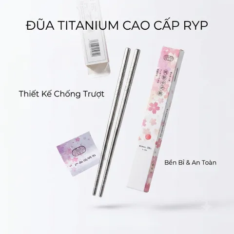 Đôi đũa Titanium thương hiệu RYP, Kháng khuẩn, siêu nhẹ, chống trơn, titan siêu bền (P134193)
