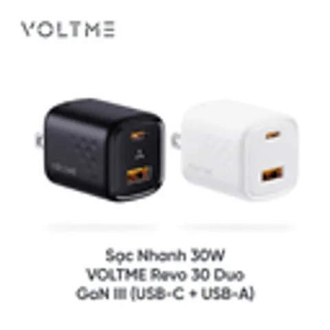 Củ Sạc Nhanh 30W 2 cổng hãng VOLTME Revo 30 Duo GaN III (USB-C + USB-A) – Sạc Nhanh PD3.0/PPS/QC3.0 (P133931)