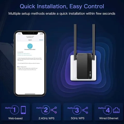 Bộ kích sóng WiFi 6 Rock Space AX1800 ( hàng Amazon Mỹ ) - có cổng LAN, phủ sóng nhà 140m2 (P133100)