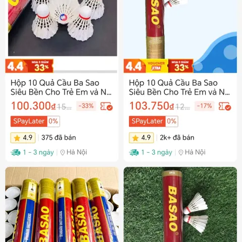 Cầu lông BA SAO ống 10 quả (P131700)