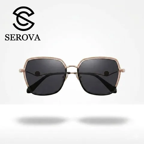 Kính râm cao cấp dành cho Nữ, chính hãng SEROVA SS9065 - C07, gọng mạ vàng, (P131321)