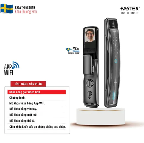 Khoá vân tay chuông hình Faster FS0061 MG