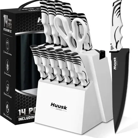 Bộ dao bếp 12 chiếc hãng HUUSK ( hàng Amazon Mỹ ) - ko gồm kéo & đế cắm dao (P128963)