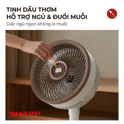 Quạt cây đa năng chính hãng SHARP PJ-CD300A, công suất 40W, tăng giảm chiều cao, có remote (P128078)