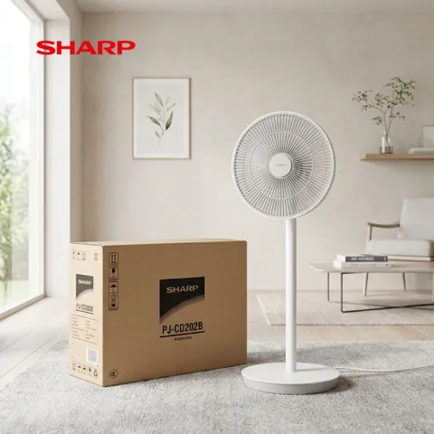 Quạt cây AI thông minh SHARP PJ‑CD202B, 15 cánh, công suất 40W, tạo ion (P125854)