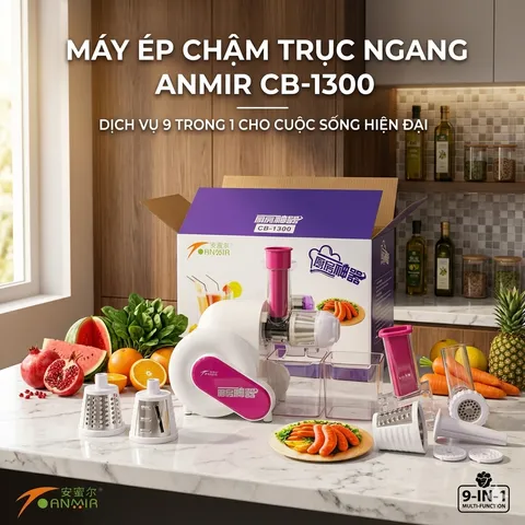 Máy ép chậm trục ngang 9 trong 1 ANMIR CB-1300 - hộp xấu (P117193)