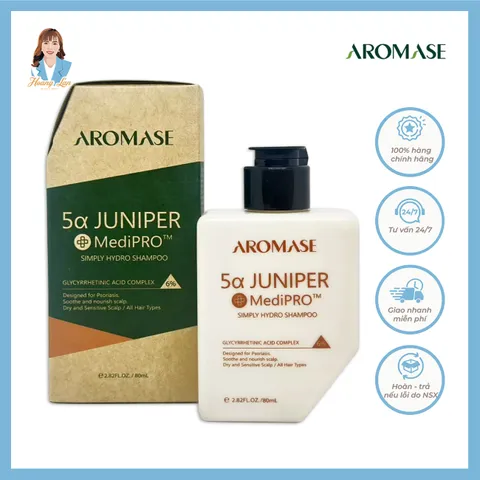 Dầu gội xử lý viêm ngứa cho da đầu khô và tổn thương Đài Loan AROMASE MediPRO Simply Hydro Shampoo 80ml