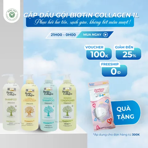 Cặp dầu gội Collagen 1000ml dùng trong salon tóc Nữ Women