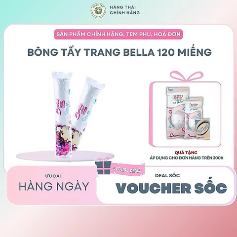 Bông tẩy trang Bella 120 miếng Cosmetic