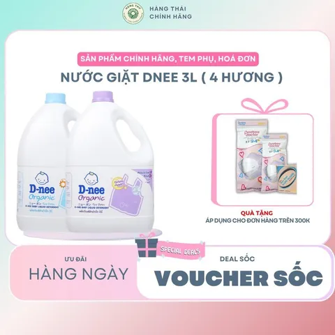 NƯỚC GIẶT DNEE 3L  - Hương thơm nhẹ nhàng mát dịu giúp quần áo bé yêu luôn thơm tho cả ngày