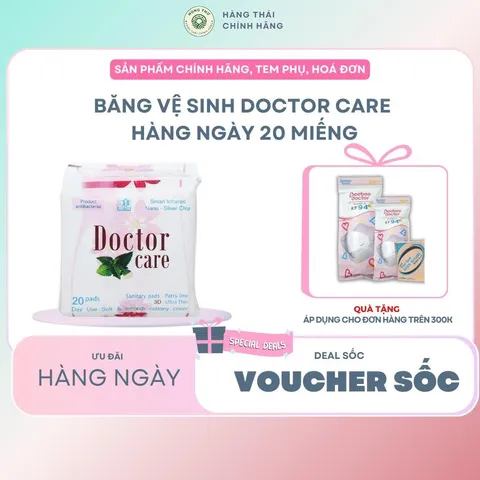 Băng vệ sinh Doctor care hàng ngày 20 miếng - thoải mái, mát lạnh, kháng viêm, hết ngứa