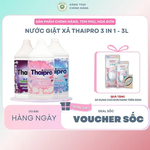 [Chuẩn Thái] Nước giặt xả cao cấp Thaipro 3000ml xanh, hồng, tím
