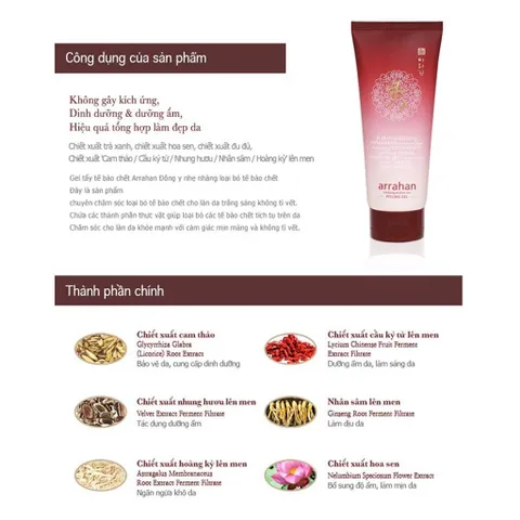 TẨY DA CHẾT ARAHAN 180GRAM - Loại bỏ tế bào chết hiệu quả, làm sạch sâu, dưỡng ẩm, giúp da mềm mại và sáng khoẻ