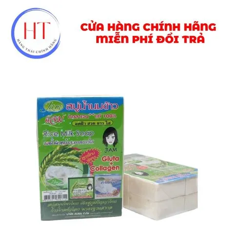 1 lốc xà phòng trắng da Jam gạo 12 bánh Dưỡng Body Nữ