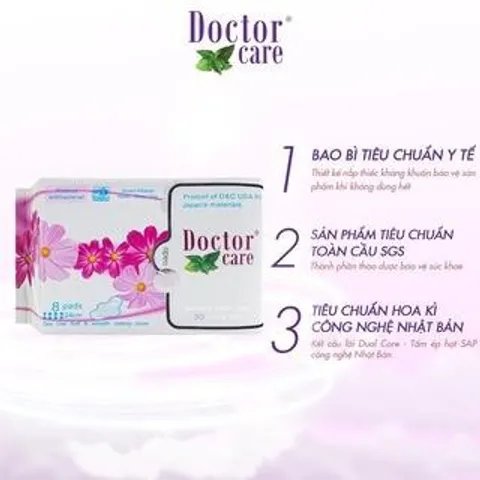 [COMBO 5 GÓI] Băng vệ sinh thảo dược DOCTOR CARE ban ngày - hương bạc hà, siêu thấm hút, khô thoáng, an toàn sử dụng