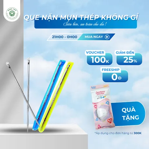 QUE NẶN MỤN BẰNG THÉP KHÔNG GỈ - dụng cụ lấy mụn an toàn cho da