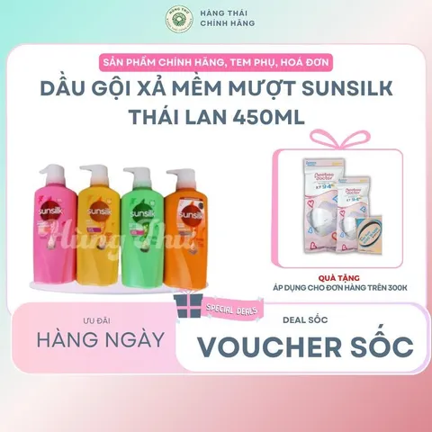 Dầu gội SunSilk 410ml dưỡng tóc suôn mượt, chống rụng, mùi thơm quyến rũ