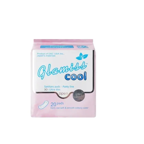 Băng vệ sinh thảo dược GLAMISS COOL hàng ngày - hương bạc hà, siêu thấm hút, khô thoáng, an toàn sử dụng [20 miếng]