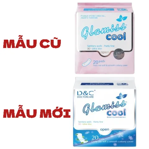 [COMBO 10 GÓI BAN NGÀY TẶNG 5 GÓI HÀNG NGÀY] Băng vệ sinh thảo dược GLAMISS COOL-hương bạc hà, siêu thấm hút, khô thoáng