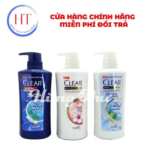 Dầu gội Clear Men Thái Lan 410ml bạc hà mát lạnh dành cho da gàu ngứa