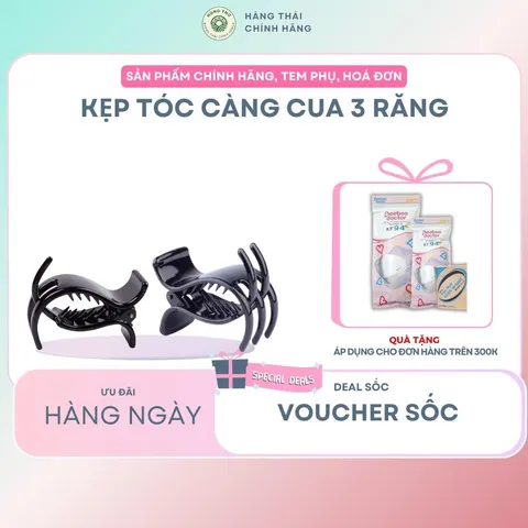COMBO Kẹp tóc mái nhí, càng cua 3 răng, 5 răng tiện lợi