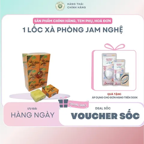 1 lốc xà phòng Jam nghệ 12 bánh Dưỡng Body Nữ