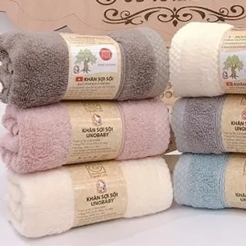 Khăn mặt cotton S'BABY 28x50cm chiết xuất từ nguyên liệu tự nhiên, mềm mại, dày siêu thấm hút, không xù lông