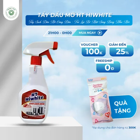 Chai xịt tẩy dầu mỡ nhà bếp HT HI WHITE Tẩy dầu mỡ, vết bẩn cứng đầu đa năng