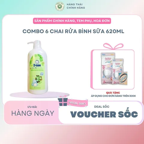 COMBO 6 CHAI RỬA BÌNH SỮA 620ML