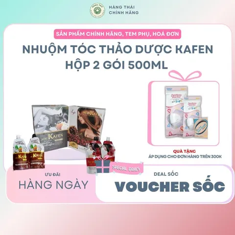 Nhuộm tóc thảo dược Kafen hộp 2 gói 500ml dùng trong salon tóc Đổi Màu Tóc Dưỡng Tóc
