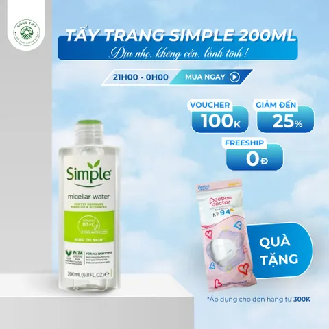 Nước tẩy trang Simp le 200ml - Làm Sạch Trang Điểm và Cấp Ẩm