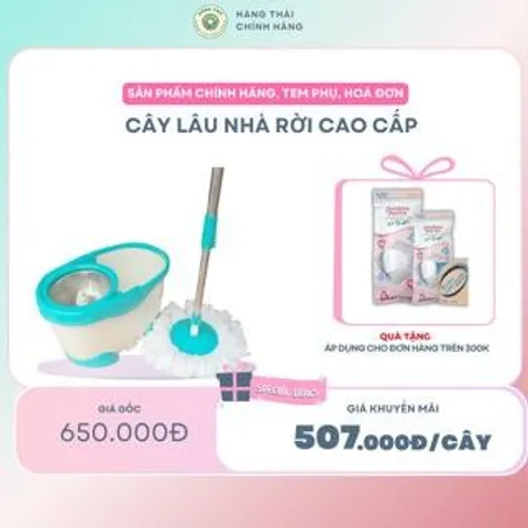 Cây lau nhà cao cấp - thông minh tự vắt, đầu xoay 360 độ linh hoạt, lau sạch mọi góc