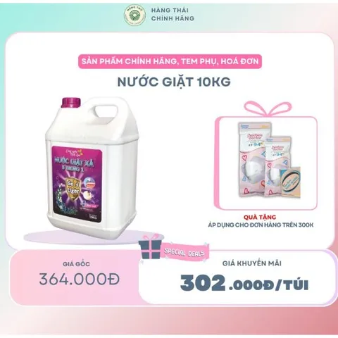 NƯỚC GIẶT 10KG HT White - Siêu rẻ, siêu tiện - Giúp làm sạch vết bẩn quần áo, lưu hương lâu